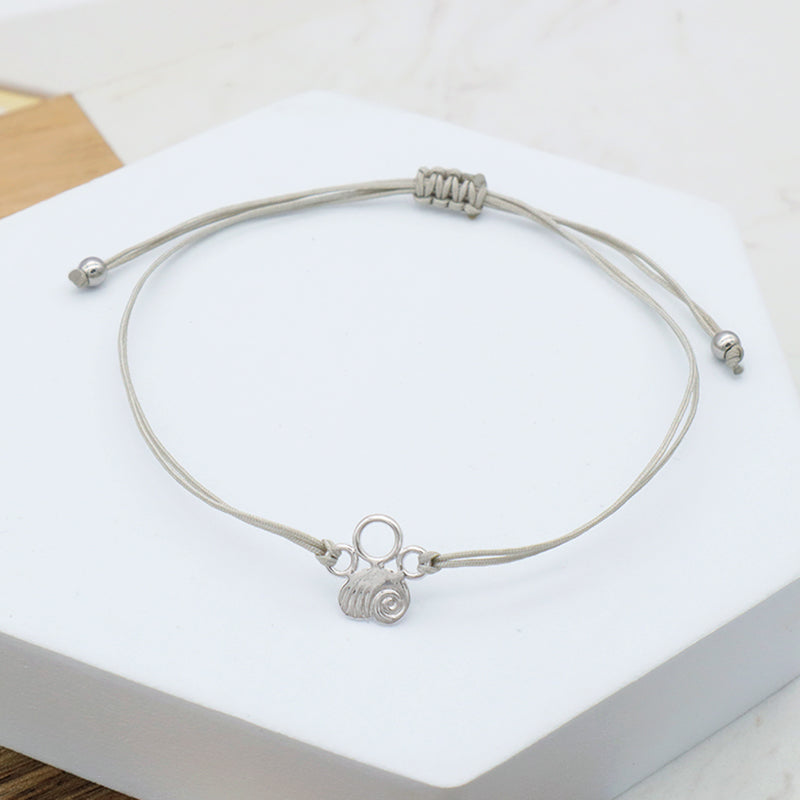 Custom New Fashion Girl Woman Gift Jewelry Simple Design Adjustable Cotton Wire With 925 Sterling Silver Charm Bracelets