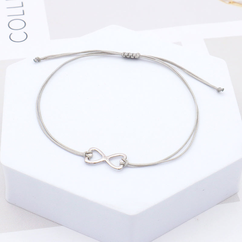 Cross Butterfly Anchor 925 Sterling Silver Charm Casual Bracelet Simple Design Adjustable Cotton Wire Bracelets