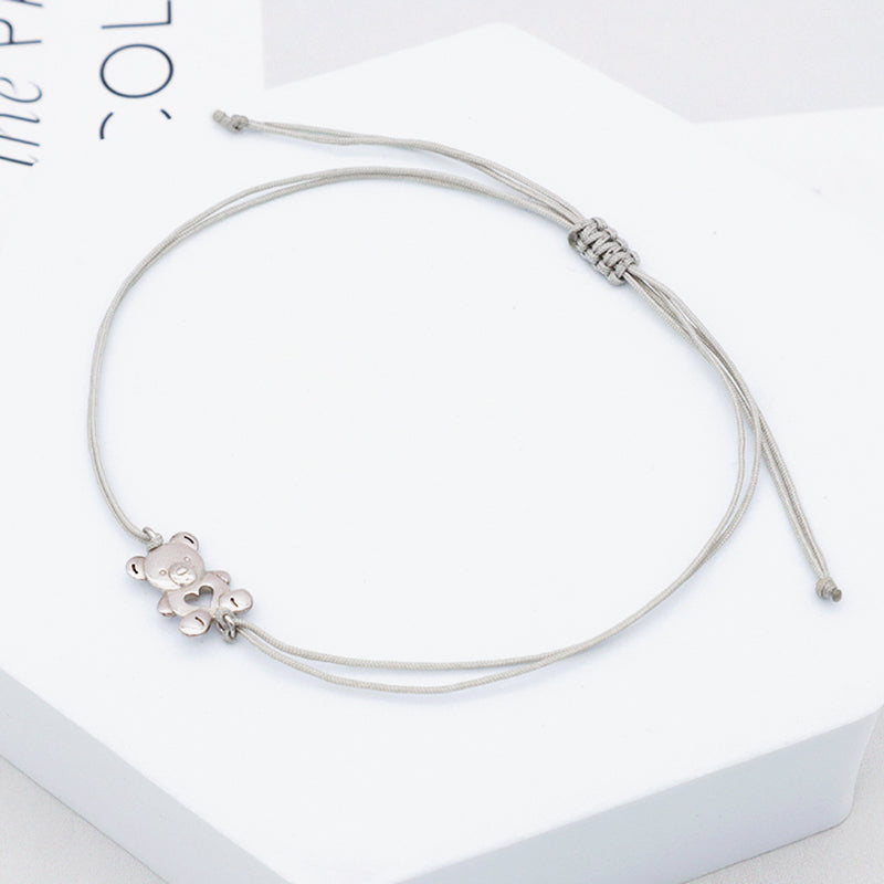 Cross Butterfly Anchor 925 Sterling Silver Charm Casual Bracelet Simple Design Adjustable Cotton Wire Bracelets
