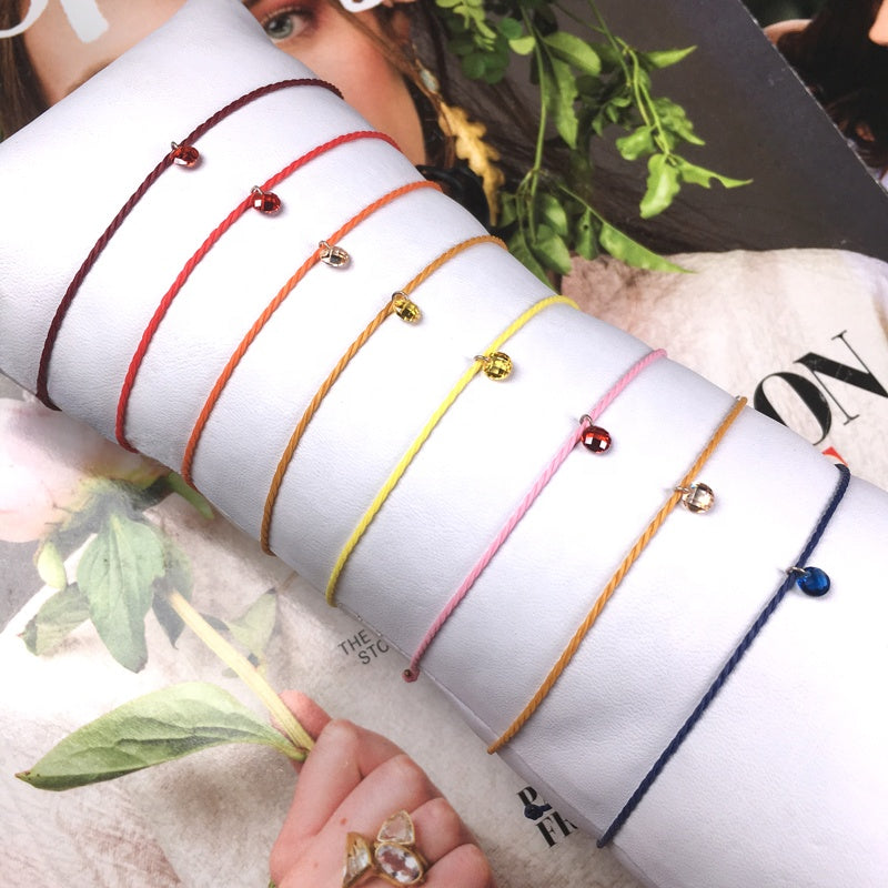 Simple Newly Design Price Gift Handmade Adjustable 925 Sterling Silver CZ Diamond Zirconia Charm Bracelet