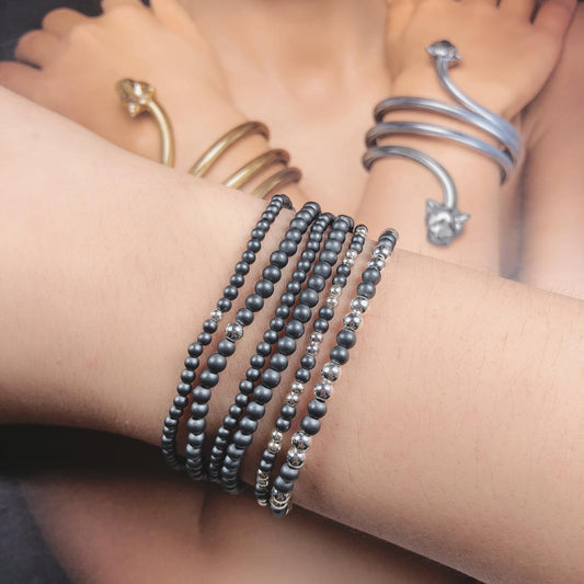 Hot Selling Wholesale & Retail Low MOQ Competitive Price Bracelet Original Color Matt Finished Hematite Beads Bracelet For Men