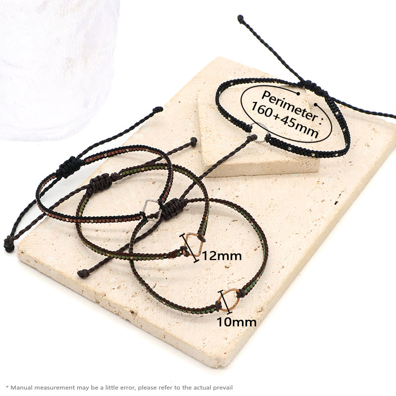 OEM Wholesale Customized Fashionable Women Handmade Jewelry Adjustable Braided Woven Macrame Miyuki Beads Silver Charm Bracelet