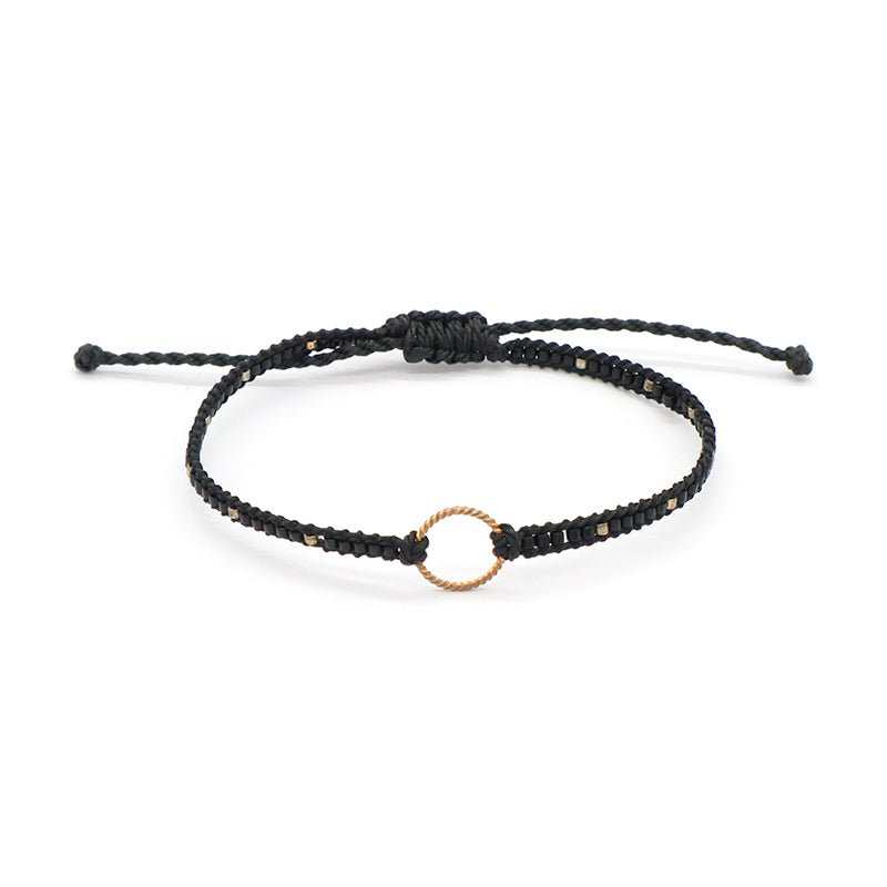 OEM Wholesale Customized Fashionable Women Handmade Jewelry Adjustable Braided Woven Macrame Miyuki Beads Silver Charm Bracelet