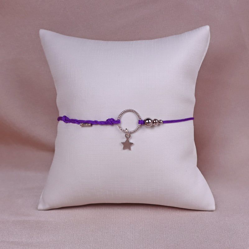 OEM Custom Spring Trendy Women Charms Jewelry 925 Sterling Silver Woven Cutton Handmade Bracelet