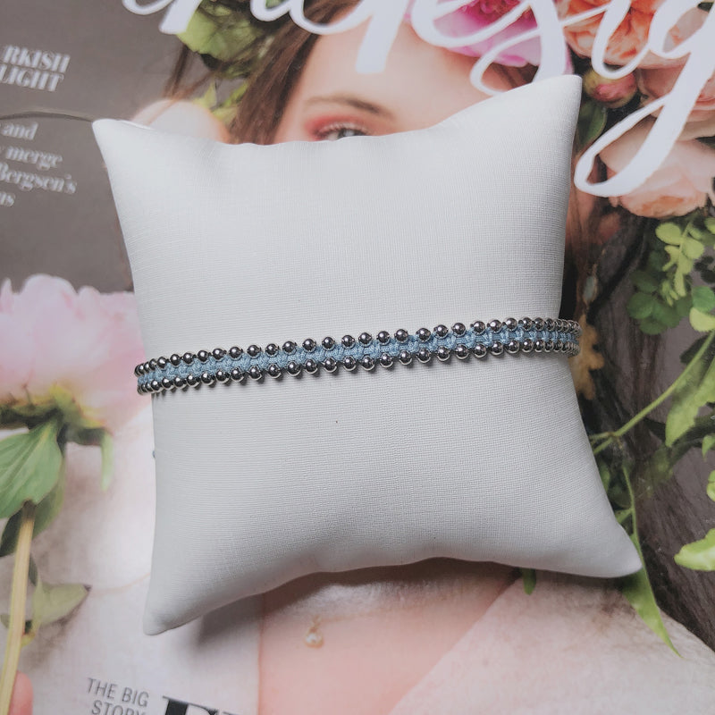 Wholesale OEM Custom Trendy 2mm Sterling Silver Round Beads Bracelet Multi-rang Macrame
