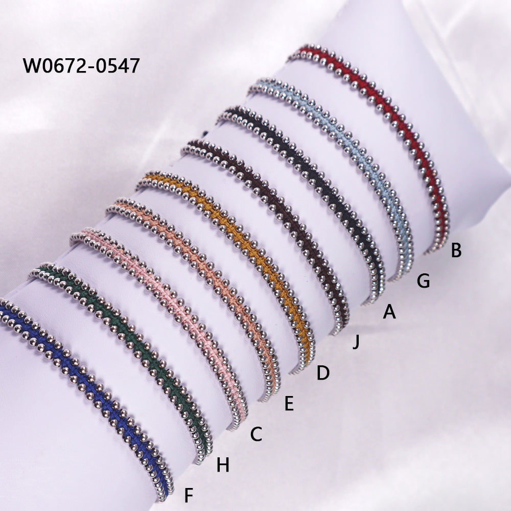 Wholesale OEM Custom Trendy 2mm Sterling Silver Round Beads Bracelet Multi-rang Macrame
