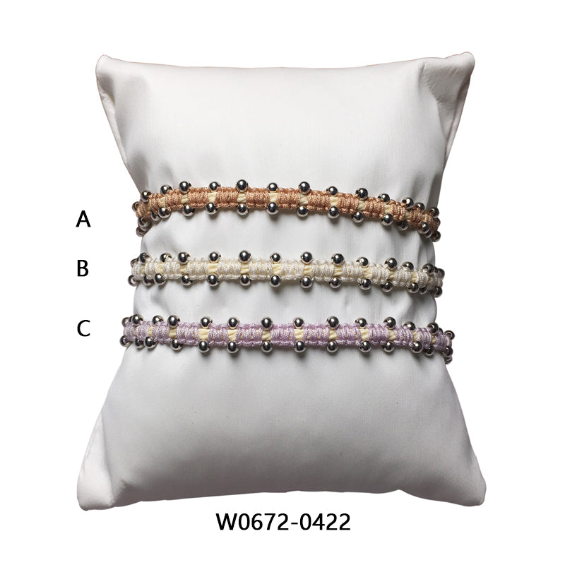 Wholesale OEM Custom Trendy 2mm Sterling Silver Round Beads Bracelet Multi-rang Macrame