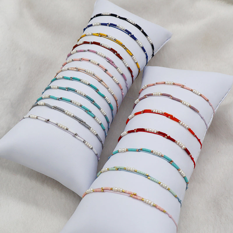 New Bulk Sale OEM Custom Handmade Adjustable Miyuki Beads With Fresh Water Pearl 925 Sterling Silver Finding Woven Bracelet
