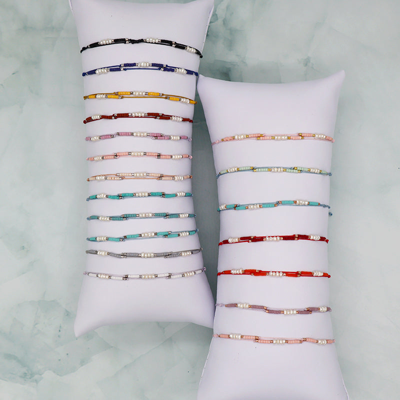 New Bulk Sale OEM Custom Handmade Adjustable Miyuki Beads With Fresh Water Pearl 925 Sterling Silver Finding Woven Bracelet