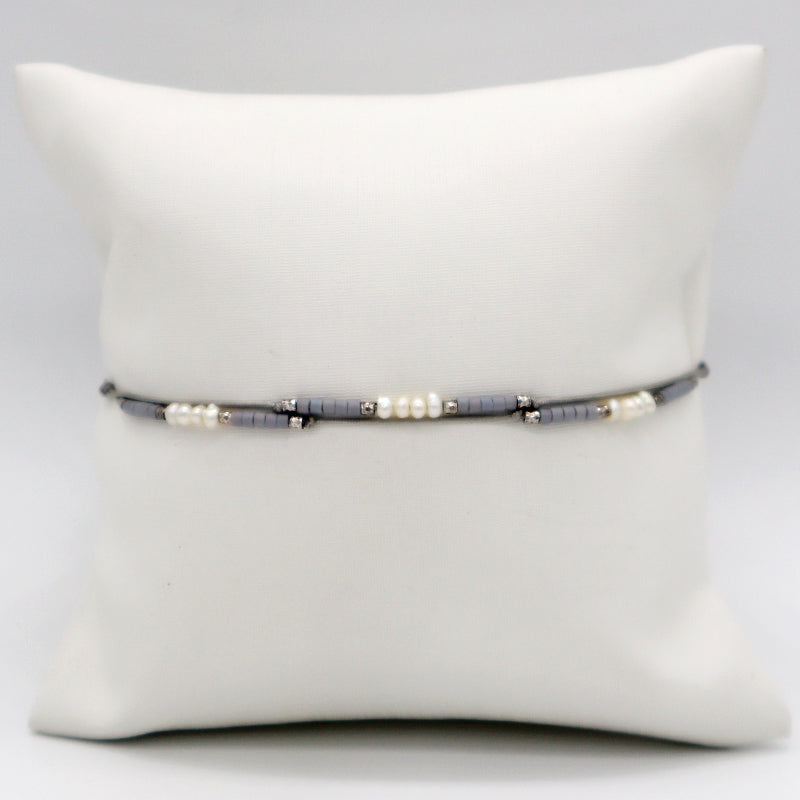 New Bulk Sale OEM Custom Handmade Adjustable Miyuki Beads With Fresh Water Pearl 925 Sterling Silver Finding Woven Bracelet