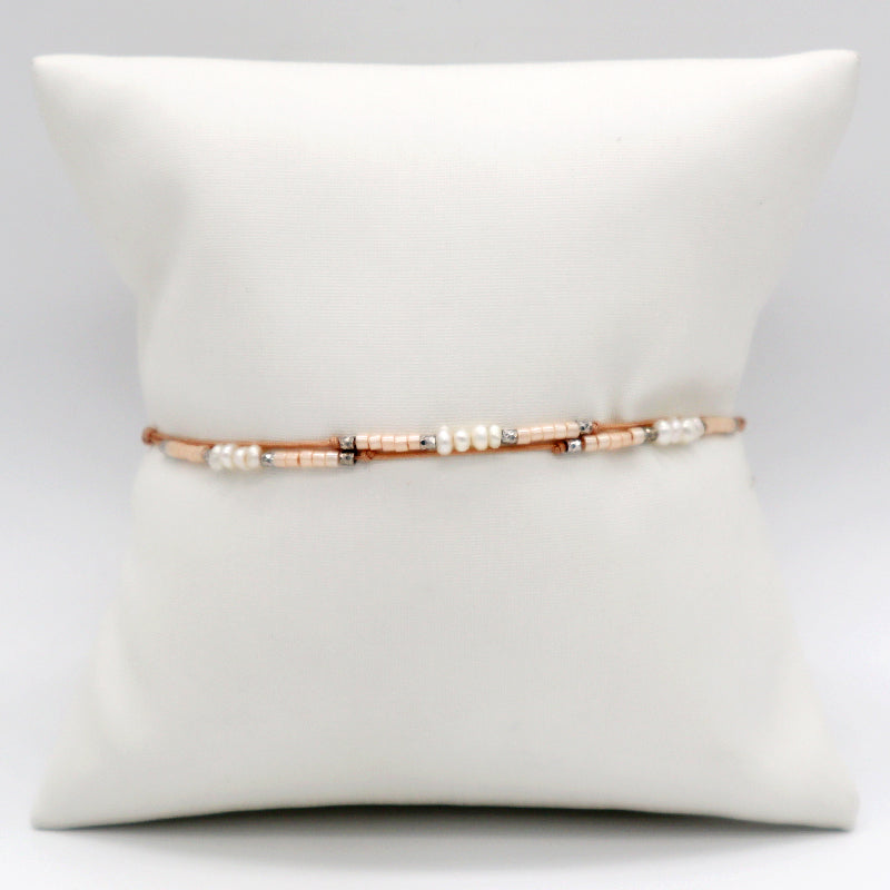 New Bulk Sale OEM Custom Handmade Adjustable Miyuki Beads With Fresh Water Pearl 925 Sterling Silver Finding Woven Bracelet