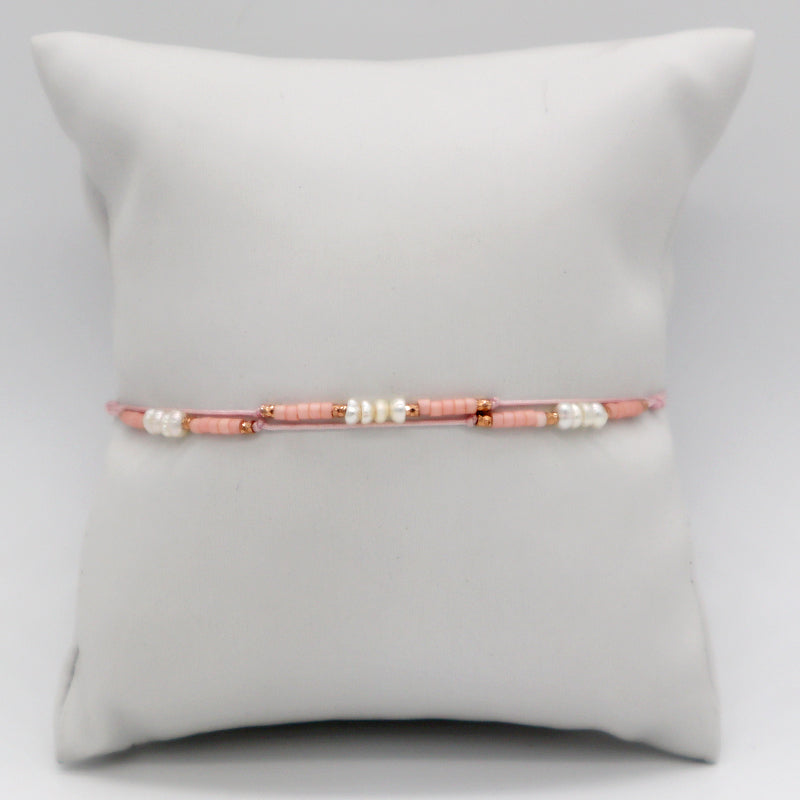 New Bulk Sale OEM Custom Handmade Adjustable Miyuki Beads With Fresh Water Pearl 925 Sterling Silver Finding Woven Bracelet