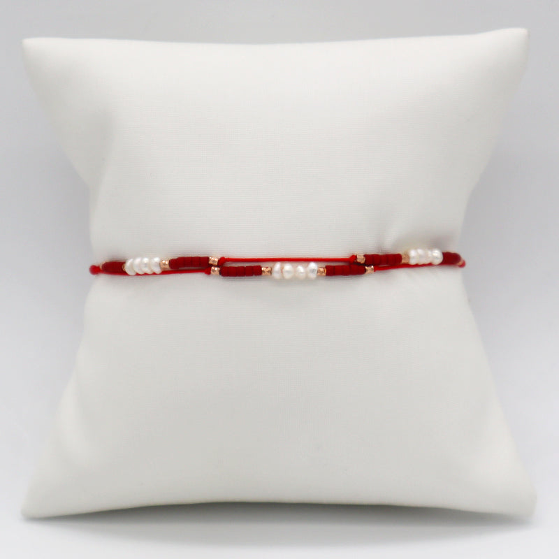 New Bulk Sale OEM Custom Handmade Adjustable Miyuki Beads With Fresh Water Pearl 925 Sterling Silver Finding Woven Bracelet