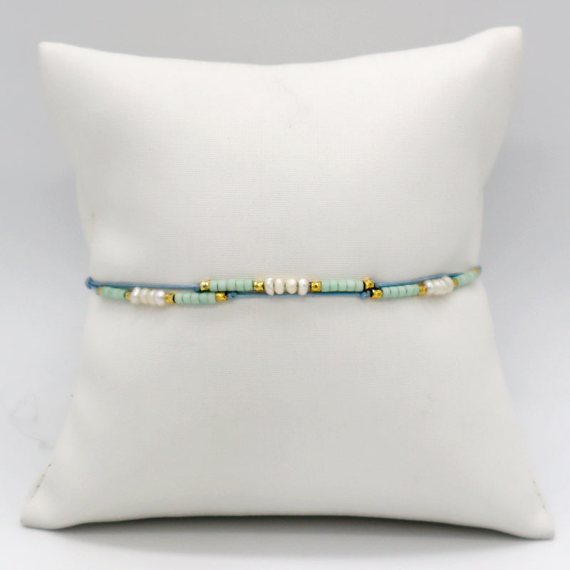 New Bulk Sale OEM Custom Handmade Adjustable Miyuki Beads With Fresh Water Pearl 925 Sterling Silver Finding Woven Bracelet