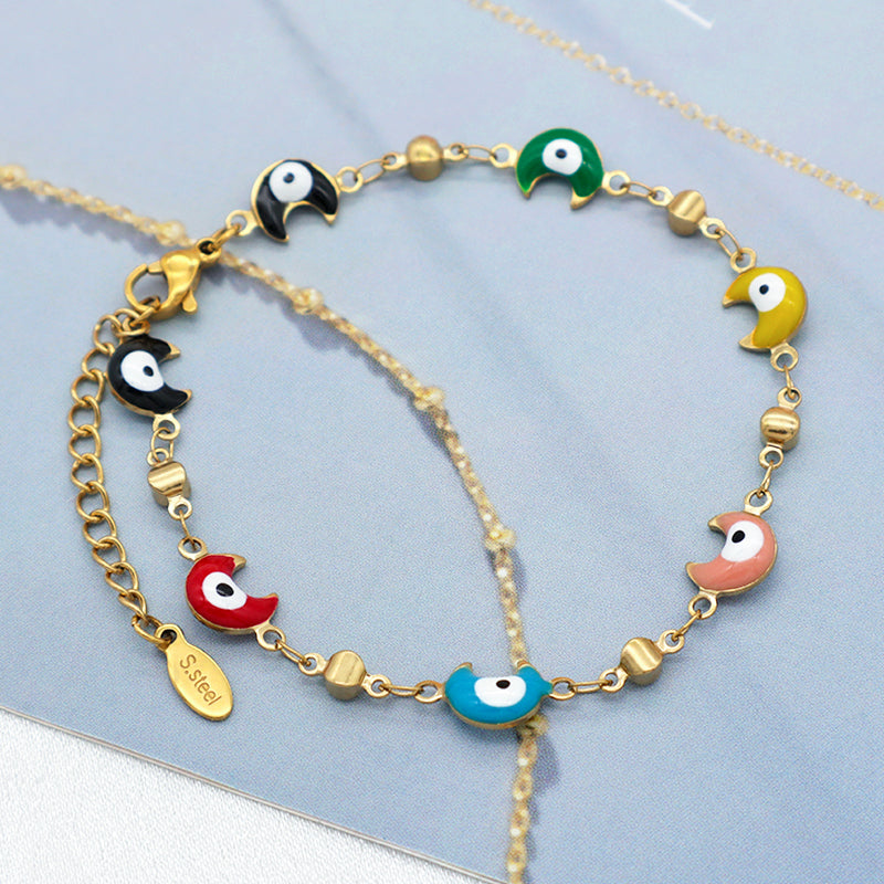 Handmade Customizable 18k gold plated evil eye bracelet