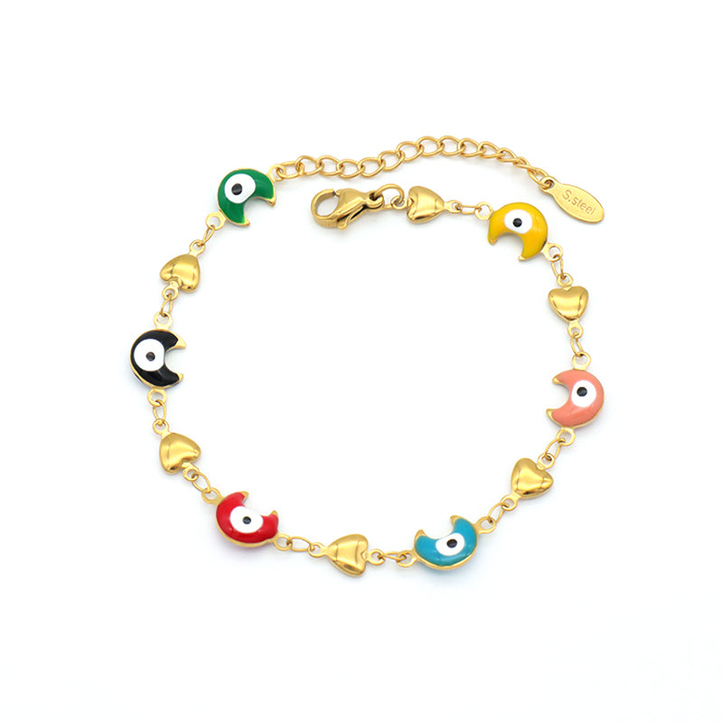 Handmade Customizable 18k gold plated evil eye bracelet