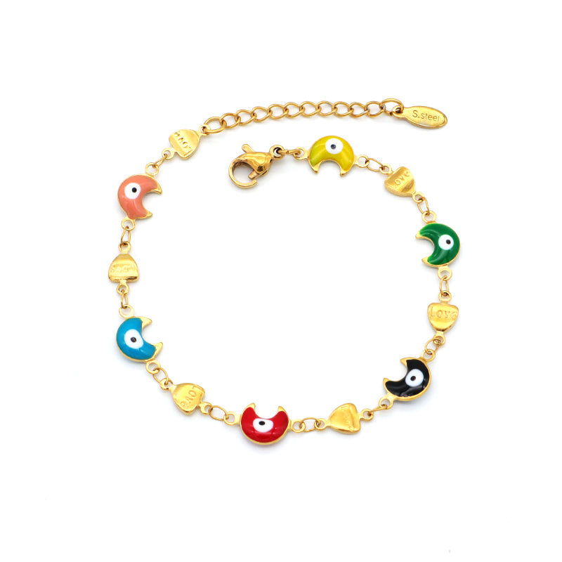 Handmade Customizable 18k gold plated evil eye bracelet