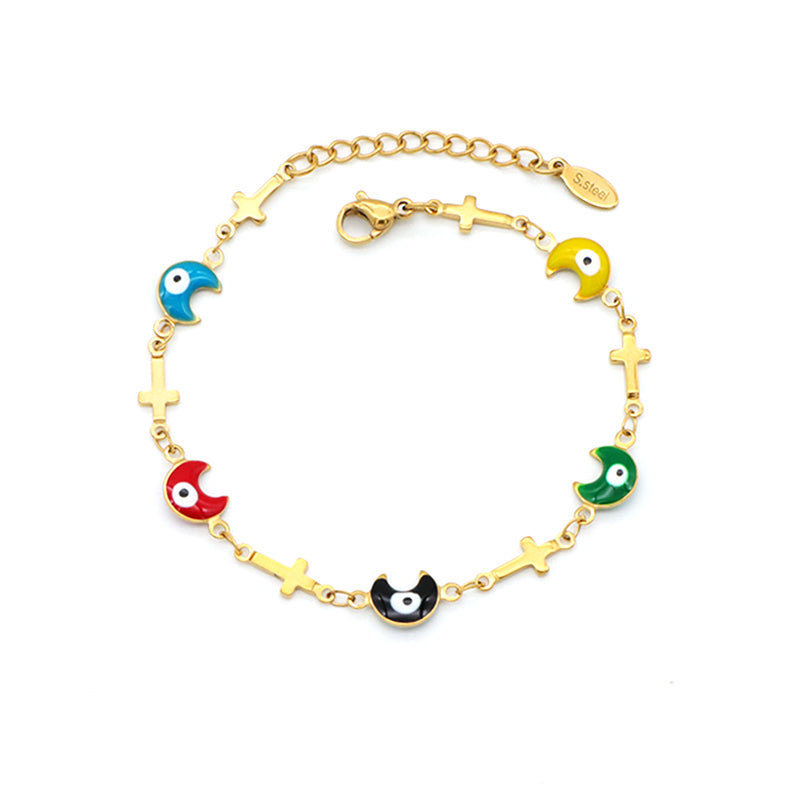 Handmade Customizable 18k gold plated evil eye bracelet