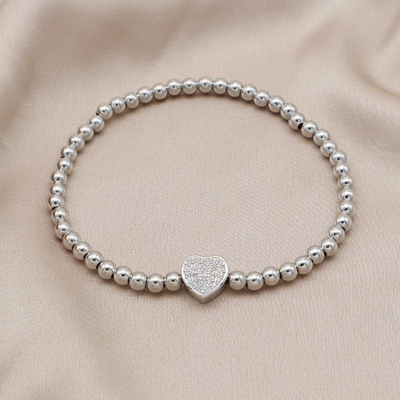 High Quality Pvd Plated Beads Women Jewelry 18k Gold Plated Beaded Hamsa Butterfly Star Heart Bracelets Bangle