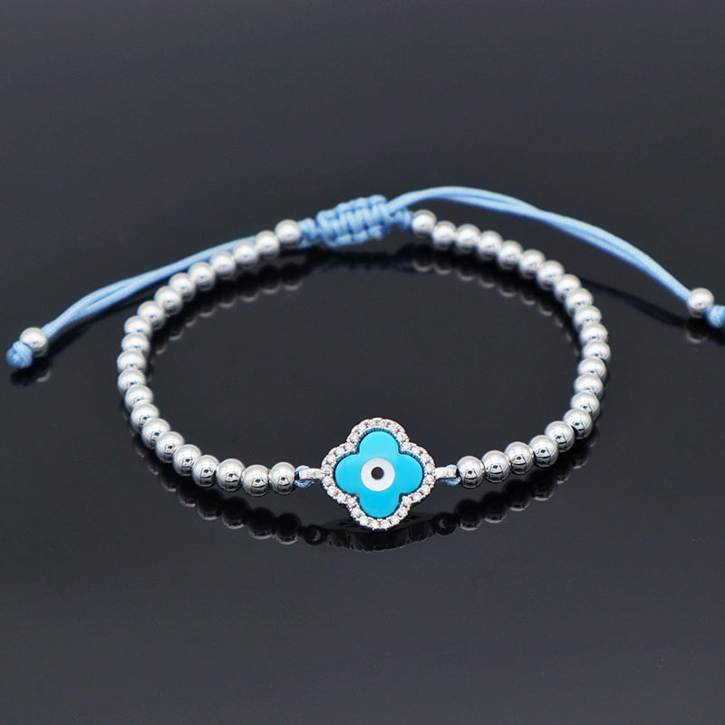 Good Quality New Women Jewelry Rhodium Evils Eye Charm Beaded Bracelet Turkish Evils Eye