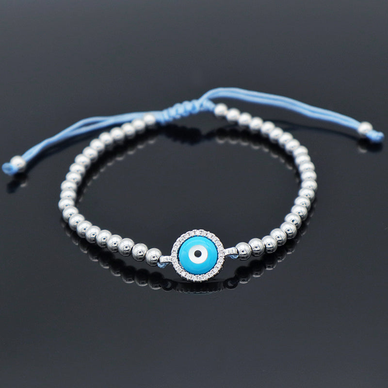 Good Quality New Women Jewelry Rhodium Evils Eye Charm Beaded Bracelet Turkish Evils Eye