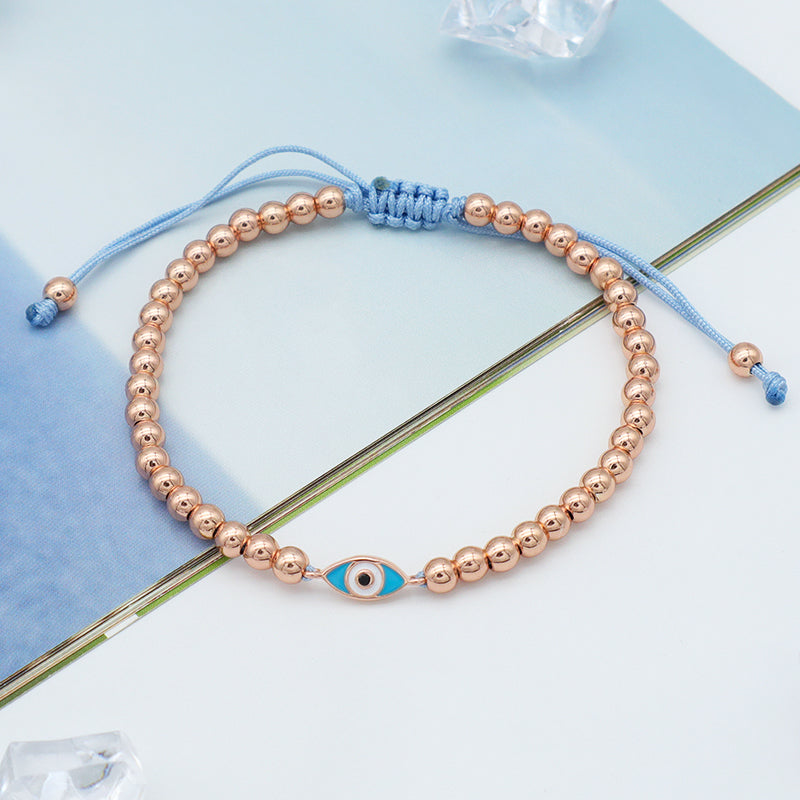 Good Quality Women Jewelry Gold Plated Adjustable Beaded Eye Charm Bracelet Turkish Eye Evil Eyes Bracelet