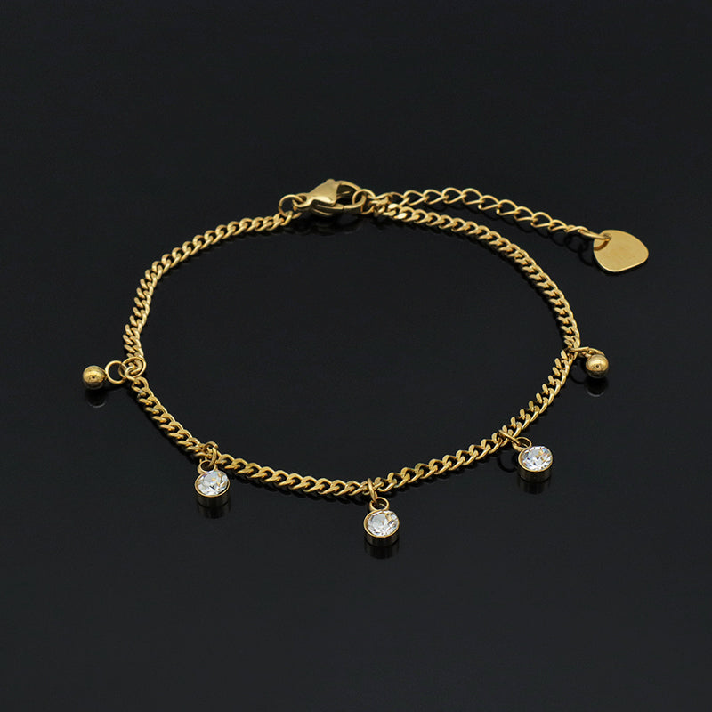 Handmade Custom 14K gold plated stainless steel bracelet with necklace