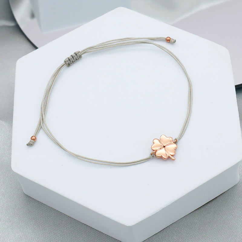 Custom Trendy Woman Girl Jewelry Rose-gold Plating Star Plane Circle Bear Adjustable 925 Sterling Silver Small Charms  Bracelets