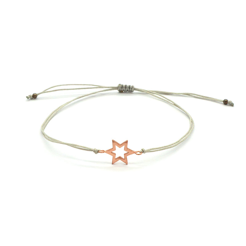 Custom Trendy Woman Girl Jewelry Rose-gold Plating Star Plane Circle Bear Adjustable 925 Sterling Silver Small Charms  Bracelets