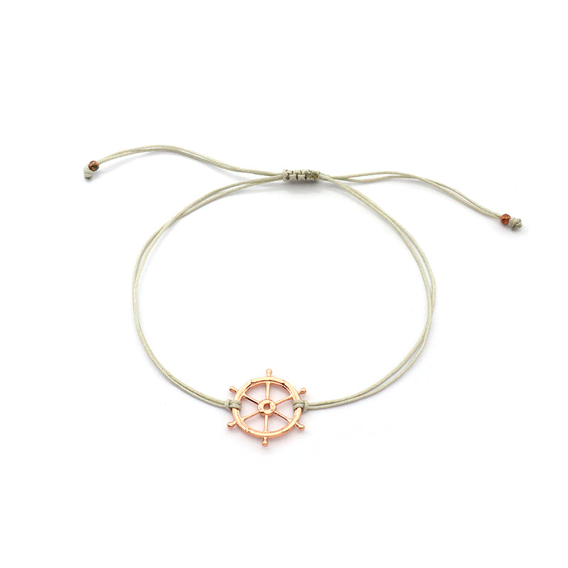 Custom Trendy Woman Girl Jewelry Rose-gold Plating Star Plane Circle Bear Adjustable 925 Sterling Silver Small Charms  Bracelets
