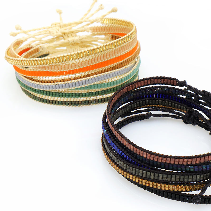 Oem Custom Handmade Fashion Wax Wire Adjust Thread Miyuki Beads Bracelet