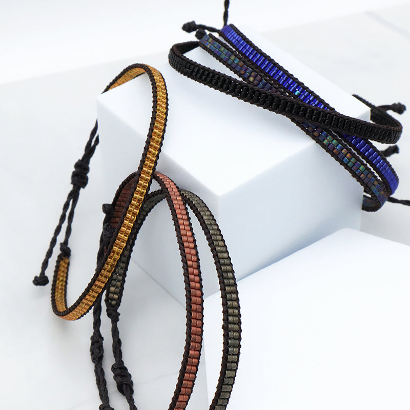 Oem Custom Handmade Fashion Wax Wire Adjust Thread Miyuki Beads Bracelet