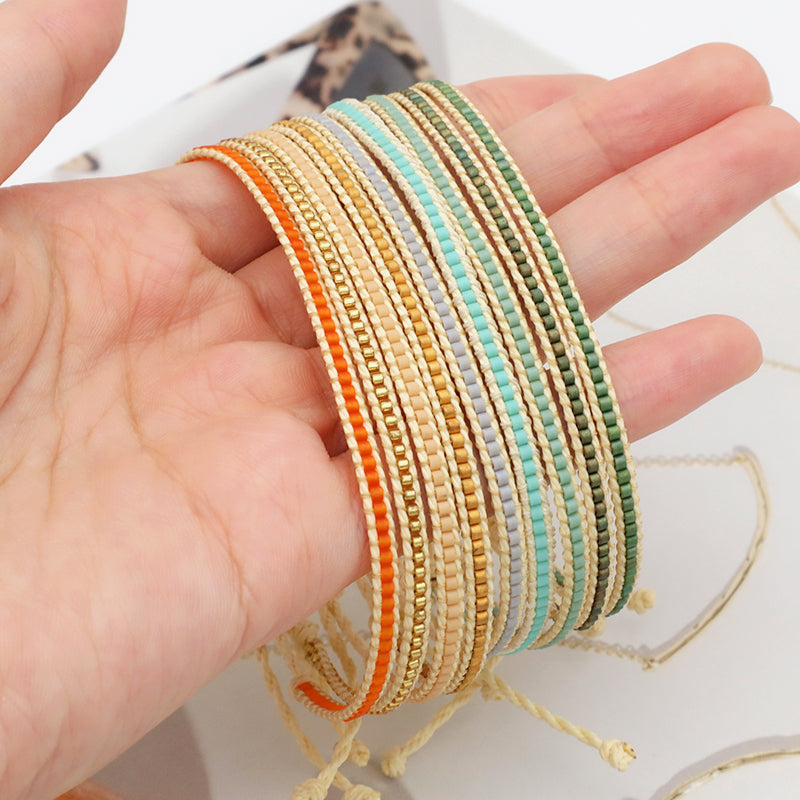 Hot Selling Custom Wholesales New Fashion Design Girls Women Gifts Jewelry Adjustable Handmade Beads Bangle Miyuki Bracelet