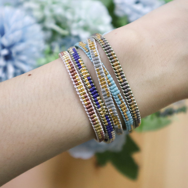 Custom High Quality Handmade Fashion Girl Woman Jewelry Adjust Cotton Wire Thread Miyuki Beads Bracelet