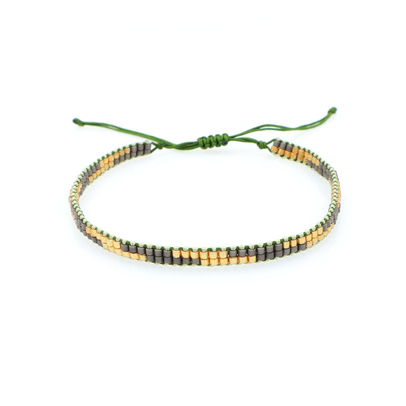 Custom High Quality Handmade Fashion Girl Woman Jewelry Adjust Cotton Wire Thread Miyuki Beads Bracelet