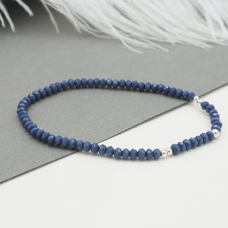 Good Quality Fashion Handmade Bracelet Femme Blue Glass Crystal Custom Charms Beaded Bracelets Jewelry