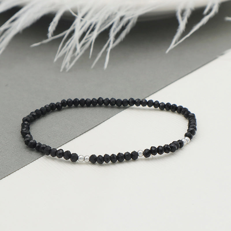 Summer Girls Wholesale Trendy Black Glass Crystal Custom Bracelets Jewelry Set Handmade Beads Charms Bracelets