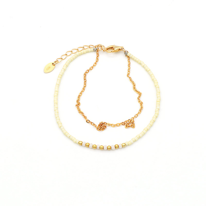 Multi Color Handmade 925 sterling silver Glass crystal Miyuki beads Bracelet adjustable Double layer Gold Plated beaded bracelet