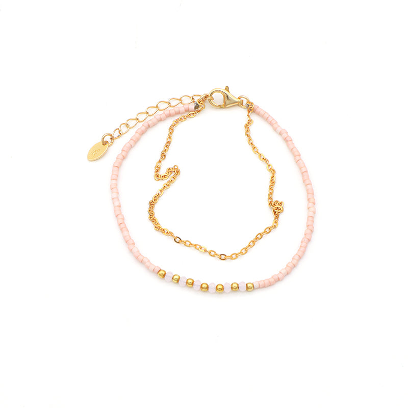 Multi Color Handmade 925 sterling silver Glass crystal Miyuki beads Bracelet adjustable Double layer Gold Plated beaded bracelet