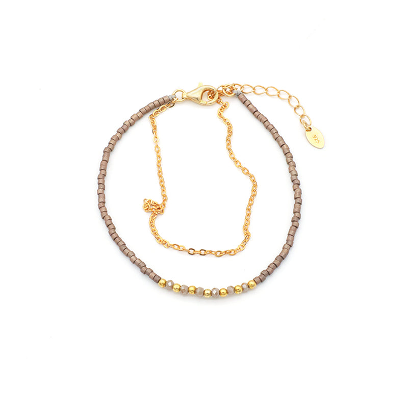 Multi Color Handmade 925 sterling silver Glass crystal Miyuki beads Bracelet adjustable Double layer Gold Plated beaded bracelet