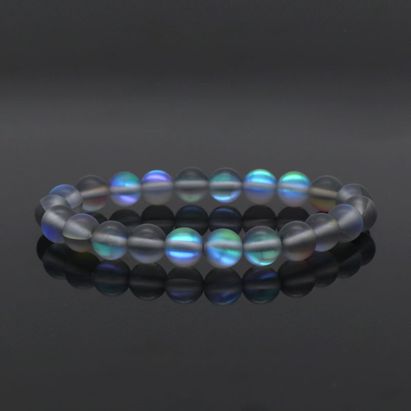 Fashion Women Jewelry China Factory Wholesale Custom OEM Elastic Natural Stone Beads Handmade 8mm Synthetic Moonstone Bracelet