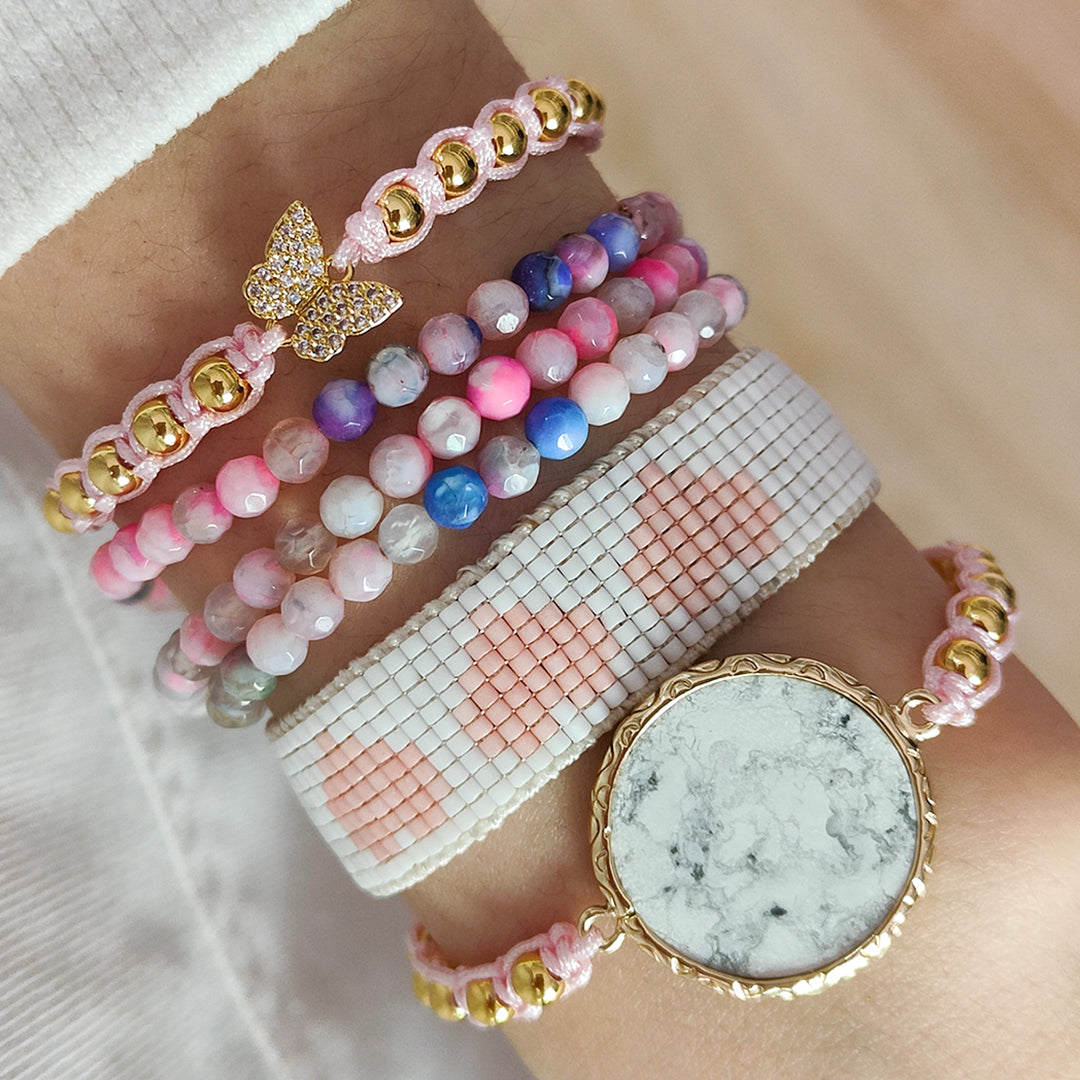 Handmade Natural Stone Bracelet Necklace Valentine Day Gift set Jewelry Wholesale OEM Customized Factory Manufacture Jewelry Set