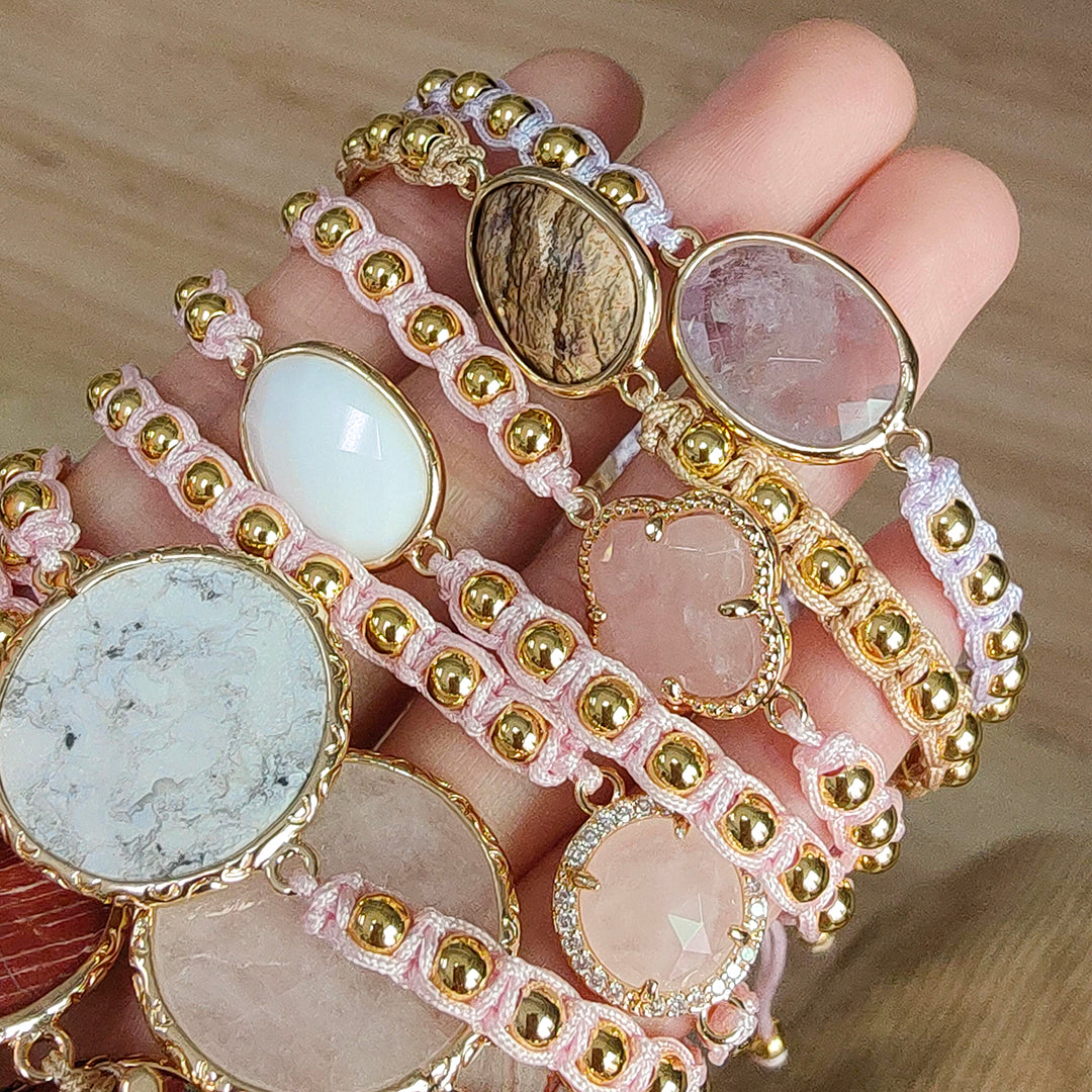 Handmade Natural Stone Bracelet Necklace Valentine Day Gift set Jewelry Wholesale OEM Customized Factory Manufacture Jewelry Set