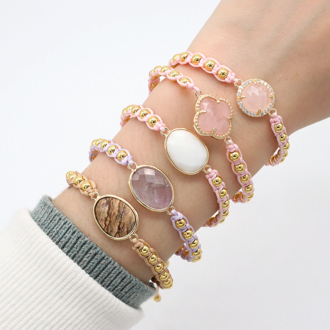 Handmade Natural Stone Bracelet Necklace Valentine Day Gift set Jewelry Wholesale OEM Customized Factory Manufacture Jewelry Set