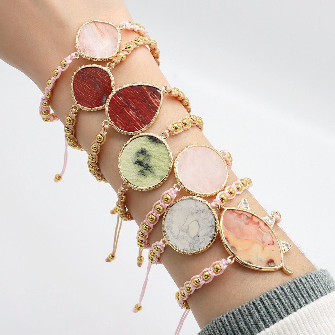 Handmade Natural Stone Bracelet Necklace Valentine Day Gift set Jewelry Wholesale OEM Customized Factory Manufacture Jewelry Set