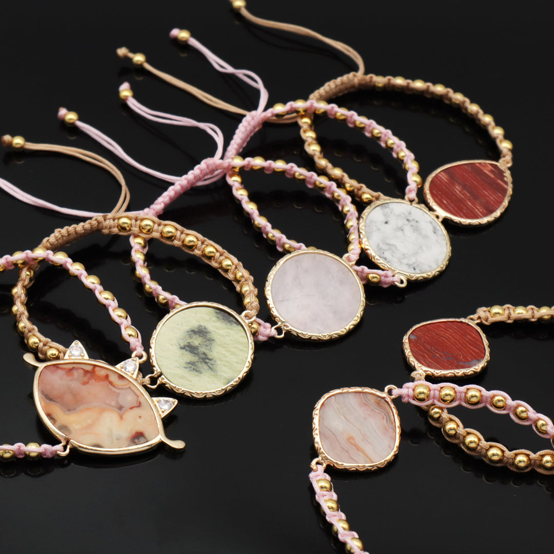 Handmade Natural Stone Bracelet Necklace Valentine Day Gift set Jewelry Wholesale OEM Customized Factory Manufacture Jewelry Set