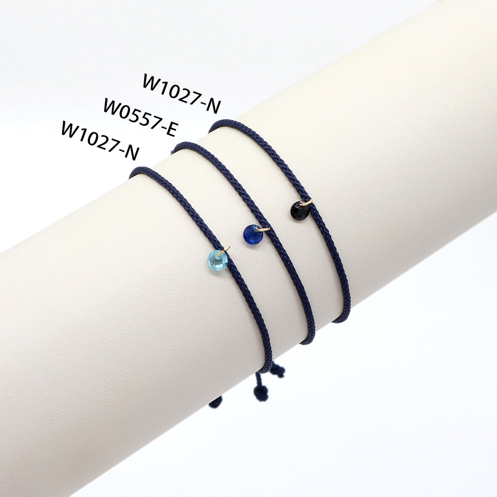 OEM Manufacture Custom Factory Gift Handmade Braided Rope Adjustable 925 silver sterling CZ Charm Bracelet For Teen Girl Women