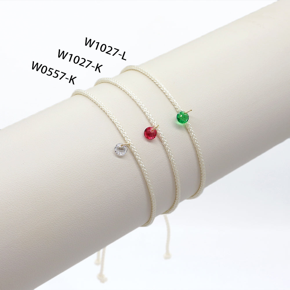 OEM Manufacture Custom Factory Gift Handmade Braided Rope Adjustable 925 silver sterling CZ Charm Bracelet For Teen Girl Women