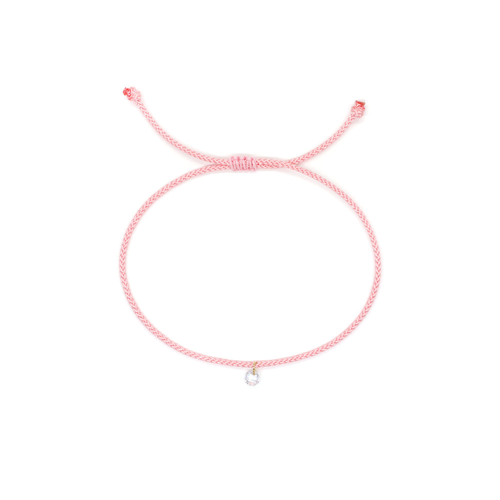 OEM Manufacture Custom Factory Gift Handmade Braided Rope Adjustable 925 silver sterling CZ Charm Bracelet For Teen Girl Women