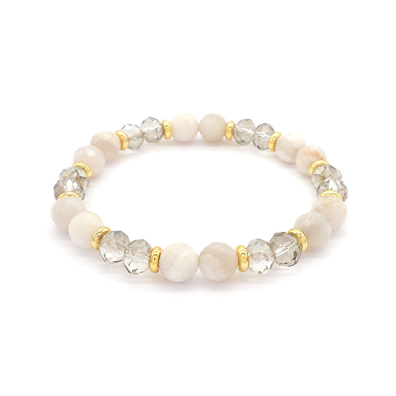 Custom OEM Handmade Healing Semi-preciuos Stone Beads Jewelry Wholesale 8mm Energy Glass Crystal Natural Stone Stretch Bracelet